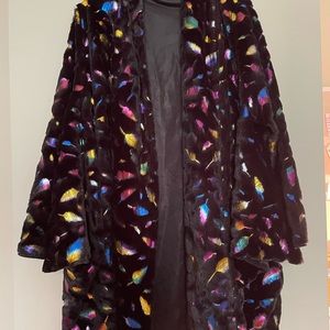 Oversized rainbow feather magic jacket